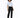 A model poses in a light blue cropped top with button details and two front pockets, paired with black trousers.
