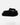 Carbon Cloud- black furry slippers with fluffy, padded slides.