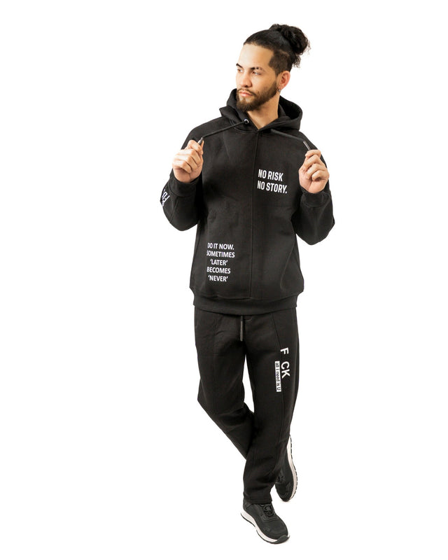 No Risk Top Set in Black – full-length front view