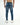 Back view of Andy Blue Washed Jeans for men featuring denim with distressing, a metal chain.