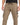 Light brown cargo pants with elastic waistband, drawstring, and multiple zippered pockets.