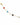 Delicate gold chain anklet featuring colorful beads in red, blue, black, and light blue.