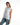 Gia Padded T-Shirt in White – side view