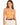 A model wearing a fitted, sleeveless orange crop top paired with high-waisted cream trousers and a braided brown belt.