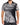 Short-sleeve shirt featuring a bold black and white palm leaf pattern, styled with a classic collar.