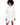 A model with an afro wears a white hooded dress featuring side pockets and a unique curved hemline.