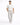 A man stands confidently in a white t-shirt with a textured "PEACE" graphic, paired with light gray pants and white s...