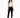 A model poses in a fitted ribbed top with cut-out sides, paired with black skinny jeans and sneakers.