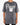 Oversized gray tee featuring a vintage-style graphic with a baseball and triangular design.