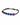A braided bracelet featuring colorful beads in shades of purple and teal on a black cord.