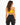 A woman with long, wavy hair wears a yellow crop top and black high-waisted leggings, viewed from the back.