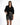 Jaylah Oversized Shirt in Black – front close-up