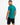 Carbon Classic Tee in turquoise, back view over the shoulder, showing the curved hem