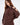 Model wearing the Jolene Burgundy Top Set featuring a brown cold-shoulder cutout sweatshirt and matching joggers.