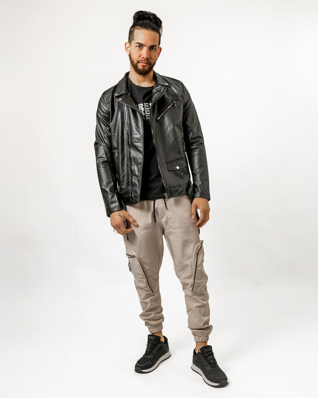 Russell Jacket in Black – full-length front view