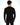 A man with curly hair is shown from the back, wearing a fitted black long-sleeve shirt.