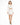 A model poses in a white cut-out dress with long sleeves and a fitted silhouette, paired with black strappy heels.