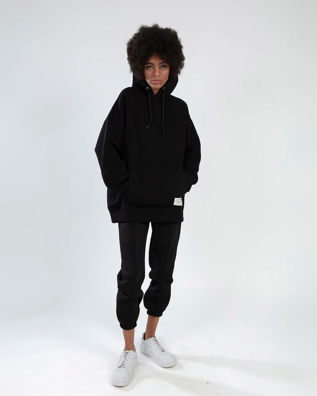 Kiara Hoodie in Black – full-length front view