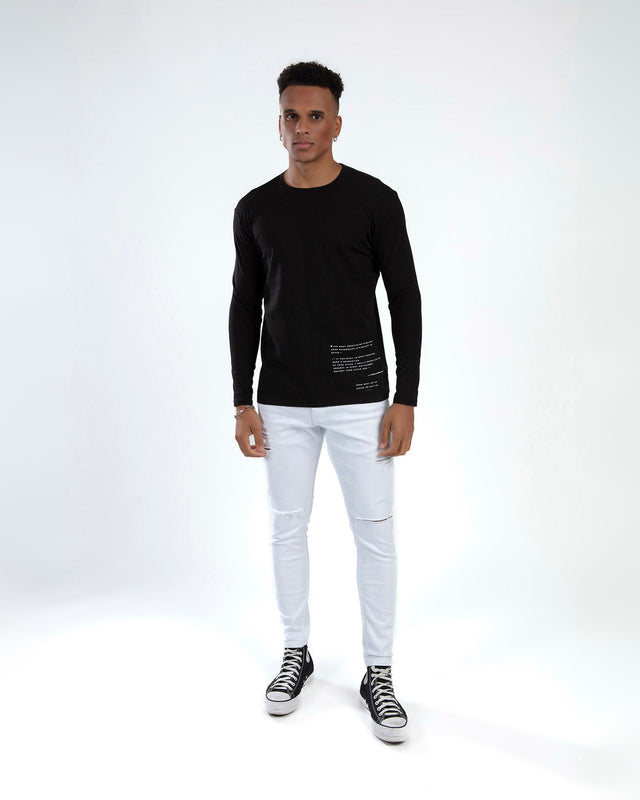 Show Must Go On Shirt in Black – full-length front view