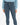 Fitted high-waisted jeans with a button fly and subtle fading, paired with a long-sleeve top.