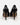 Rear view of sleek black stiletto pumps with pointed toes and slim heels for a classic look.