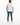 A man wearing a plain white t-shirt and blue jeans, viewed from the back, standing on a white background.