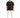 A man stands confidently in a short-sleeve black shirt featuring a colorful diamond pattern, paired with white pants...