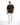 A man walks confidently in a short-sleeve black shirt with a geometric pattern, paired with white slim-fit pants and...