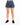 Denim shorts with a high waist and frayed hem, paired with black sneakers for a casual look.
