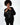 Model wearing a black oversized sweatshirt with 'WANNA TALK' and 'I DON'T HAVE A TYPE' white graphic text.