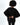 Back view of a model with an afro wearing a Carbon oversized black crewneck sweatshirt with raglan sleeves.