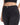 Close-up of a person wearing high-waisted black jeans with a fitted waist and front pockets.
