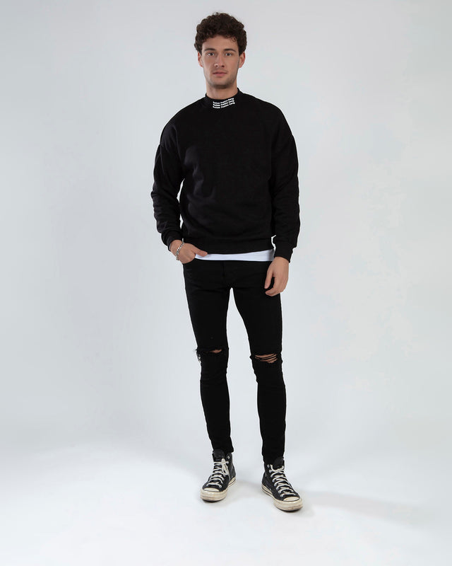 Lucas Shirt in Black – full-length front view