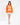 Model wearing orange The Who graphic sweatshirt, oversized crewneck knit top with white logo, white skirt, and tan heels.