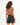 Back view of woman in Lucy Side String Brown Crop Top and black denim shorts, aesthetic streetwear style.