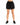 Black drawstring sweat shorts from the waist down with black sneakers