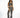 Model in Marlee black knit crop top and matching tribal print flare pants for a streetwear aesthetic OOTD.