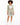 A model wearing a light green blazer over a white crop top and matching shorts, paired with white sneakers.