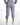 Light purple joggers with elastic cuffs, paired with white sneakers, viewed from the back.