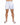 Men's swim shorts featuring a colorful sailboat pattern on a white background, paired with slide sandals.