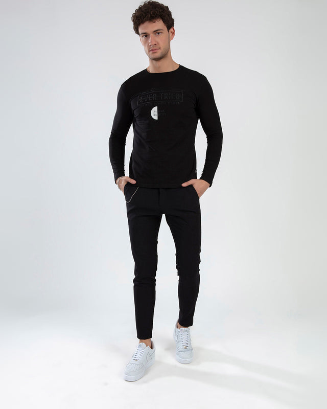 Ever Tried Shirt in Black – full-length front view