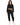 Eyes Top Set in Black – full-length front view of cropped bustier-seam top and cutout-waist joggers
