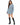 Saylor Sweater in Blue – full-length front view of the distressed cable-knit sweater worn as a mini dress