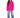 Brooke Sweater in Hot Pink – full-length front view with elbow cutout sleeves, worn with wide-leg jeans