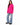 Brooke Sweater in Pink – full-length front view with elbow cutout sleeves, worn with light blue wide-leg jeans