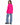 Brooke Sweater in Pink – back view with elbow cutouts, worn with light blue wide-leg jeans