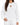 Collar Top Set in White – front view on model showing the crew neck with keyhole cutout and ribbed hem
