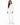 Collar Top Set in White – full-length front view with keyhole cutout sweatshirt and cuffed joggers