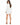 Nina Skirt Set in White – full-length back view of cropped blazer and mini skirt with center back zip