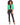 Ride Blazer in Green – full-length front view of the cropped blazer with ruched sleeves over black split-hem pants